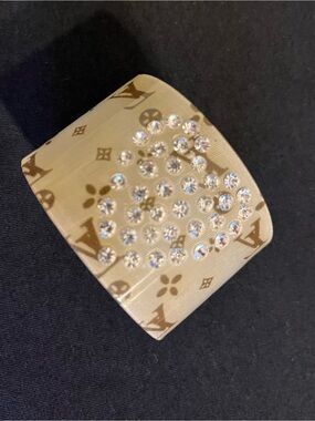 Y2K Louis Vuitton Art Deco Inclusion Cuff Bracelet